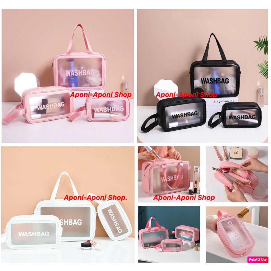 Tas Kosmetik WASHBAG, Tas Kosmetik Portable, Tas Peralatan Kamar Mandi, Pouch Kosmetik, Pouch Travel Organizer, Tas Serbaguna