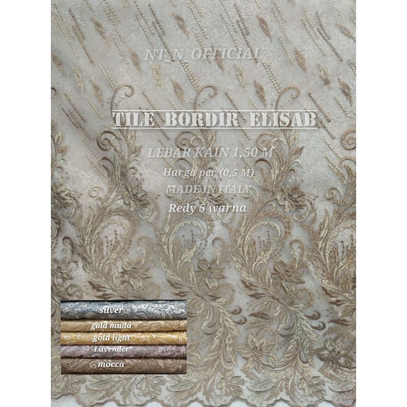 KAIN TILE BORDIR ELISAB/TILE AKAR/BROKAT/TILE MUTIARA/TILE DOTY/TILE 3D