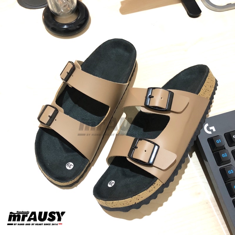 Sandal Wanita Birken Kasual mrAUSY Ringan Strap 2 Gesper 2