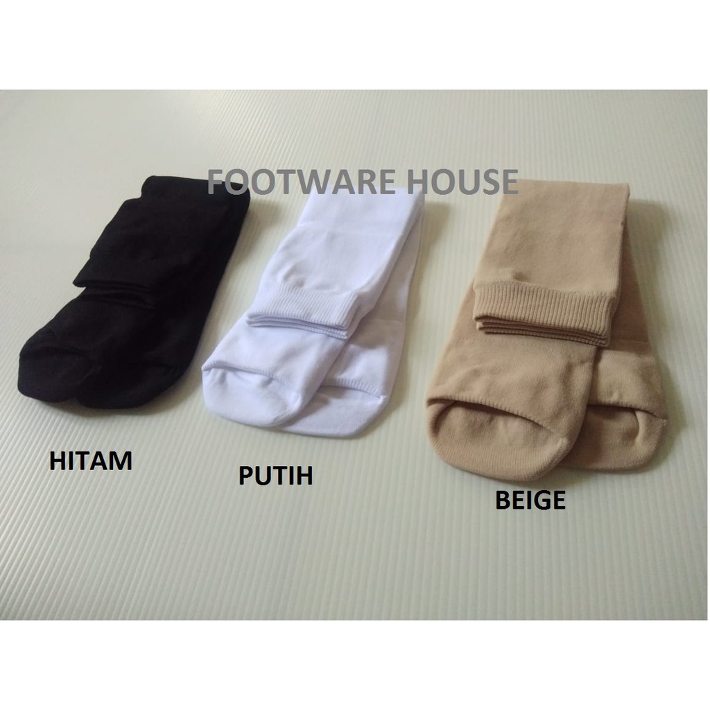 KAOS KAKI WUDHU MUSLIM Nylon PRIA WANITA DEWASA WARNA HITAM PUTIH BEIGE UMUM