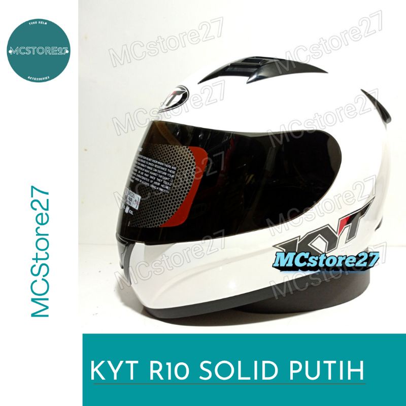 HELM FULL FACE KYT R10 SOLID WHITE | PUTIH