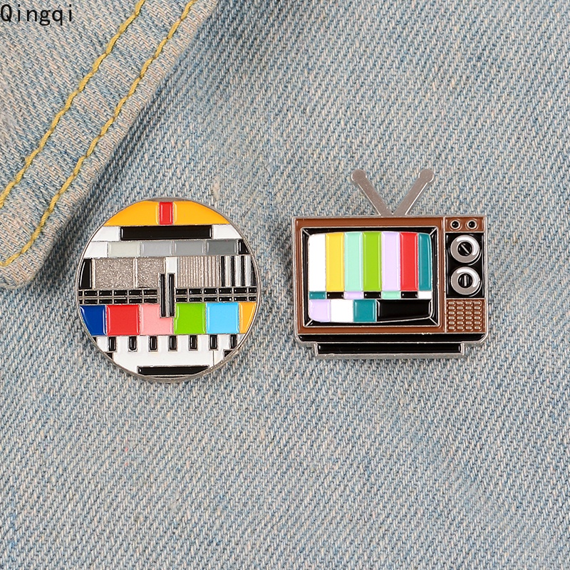 Bros Pin Enamel Desain Kartun TV Meme Old TV Untuk Kerah Jaket Denim