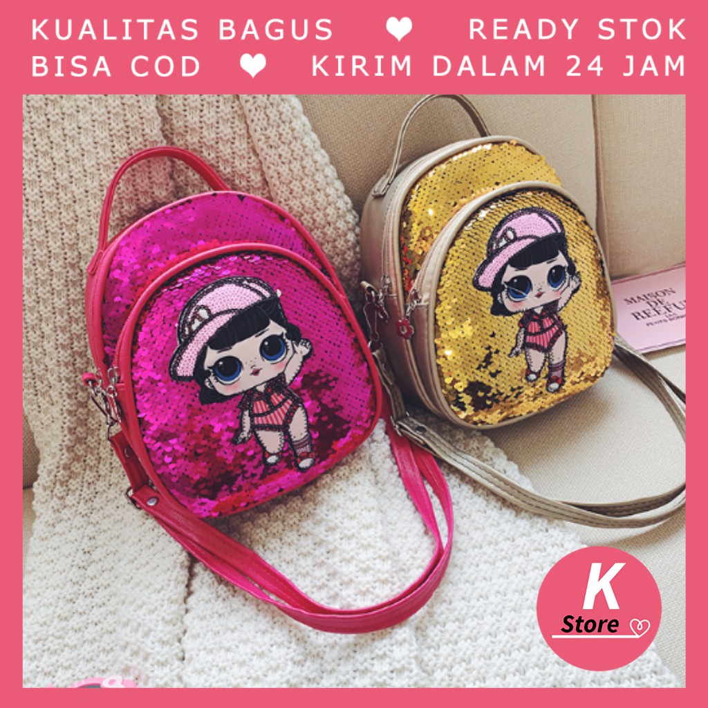 Tas LOL Surprise LED Ransel TK Paud Perempuan Mini Tas LOL Surprise LED Ransel TK Paud Perempuan Mini