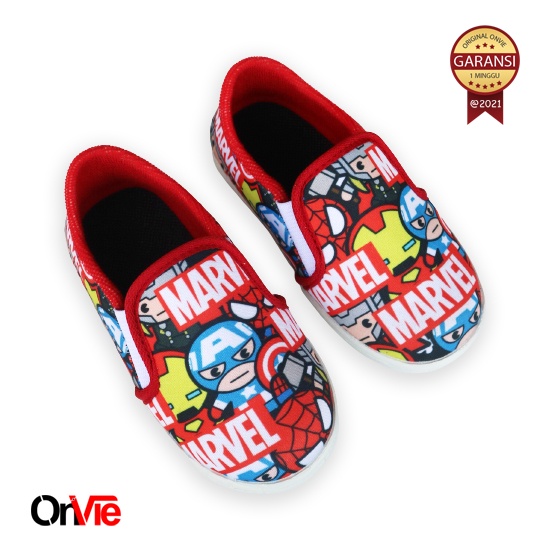 Sepatu Slip On Anak Laki-Laki Printing karakter Superhero | Sepatu Casual Balita Onvie