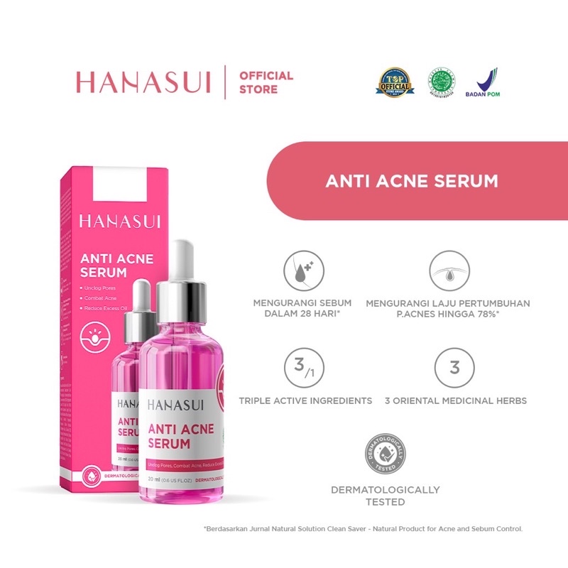 HANASUI Serum Anti Acne / Gold Whitening / Vitamin C / Vitamin C + Collagen  20 ML