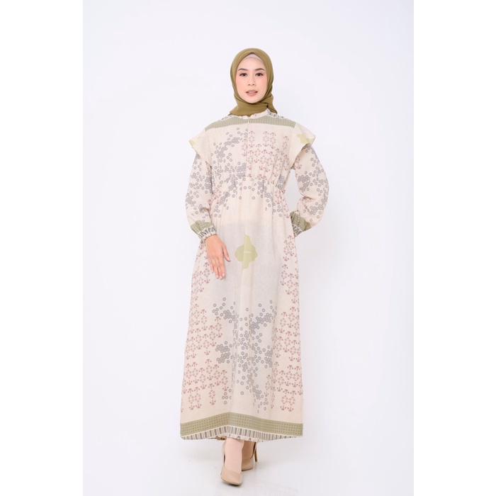 dress BIA x Revalina S Temat - Rasty Beige Dress - Edisi Yunani - XL muslim kekinian mewah termurah 