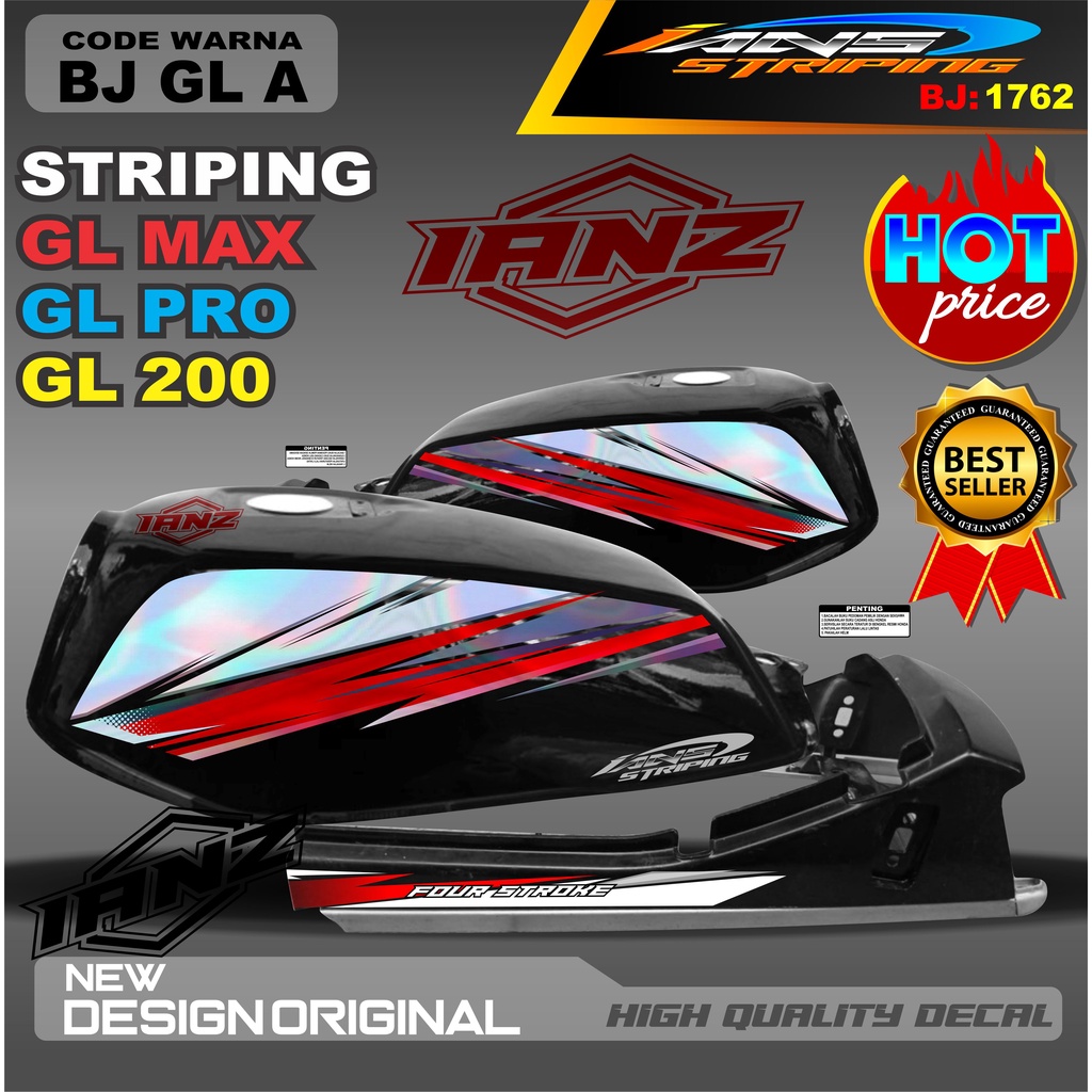 STIKER MOTOR GL PRO GL 100 HOLOGRAM /  STIKER GL MAX VARIASI HOLOGRAM / STIKER HOLOGRAM