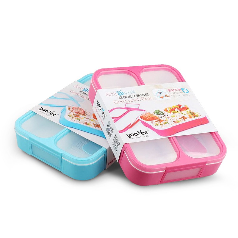 Yooyee Kotak Makan Grid Bento Lunch Box 3 Sekat Anti Bocor BPA Free