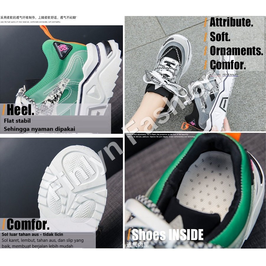 Sepatu Olahraga Sepatu Warna Sneaker  Kets Olahraga Perempuan Cewek Wanita Impor Stabilo SP-082