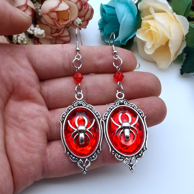 Anting Kristal Desain Penyihir Halloween Gaya Gothic Untuk Hadiah Valentine