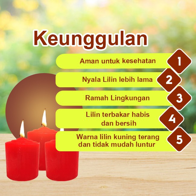 Lilin Hotel merah (3.5x4 cm) @ 12 pcs/ pack