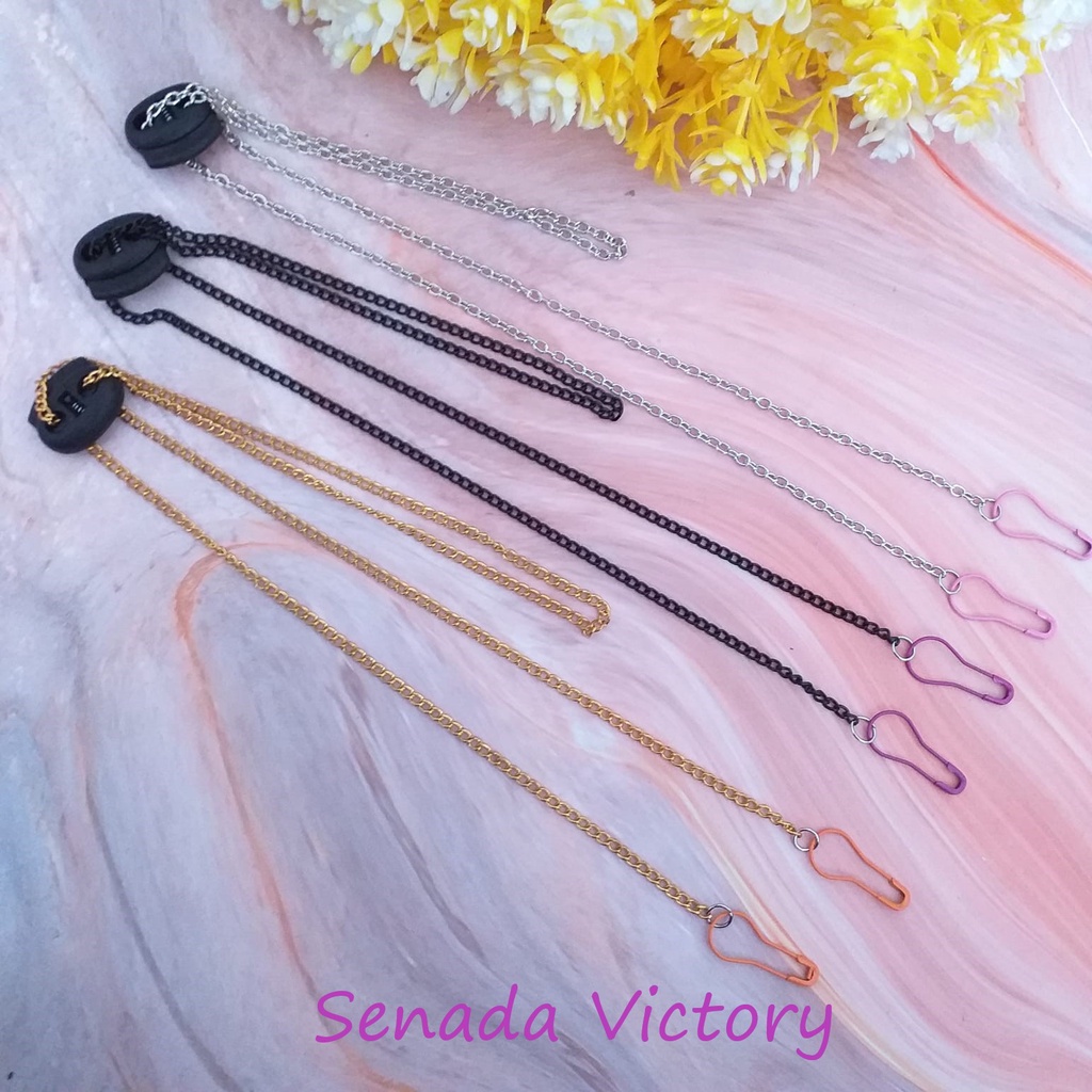 Senada Victory Tali Konektor 2 IN 1  Tali masker Hijab Stopper Polos STK01