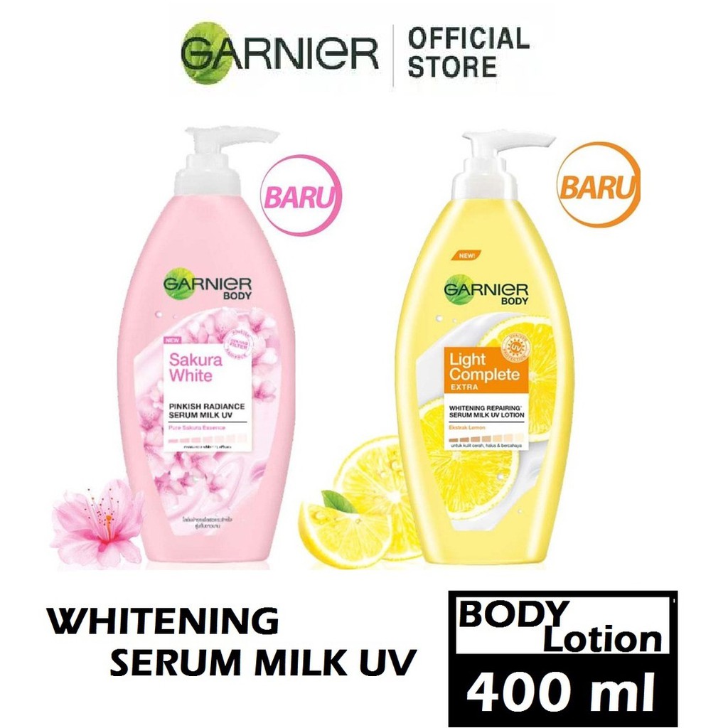 Jual GARNIER WHITENING SERUM MILK BODY LOTION 400ML PINK SAKURA