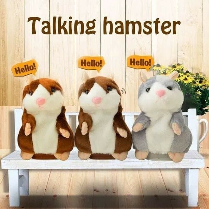 Mainan Boneka Hamster Bisa Bicara dan Bergerak / Boneka Peniru Suara / Mainan Robot Hamster / Talking Hamster