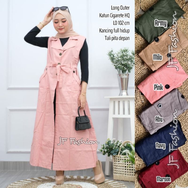LONG OUTER SYGARET (TANPA INNER) / Rompi Tanpa Lengan / Rompi Panjang