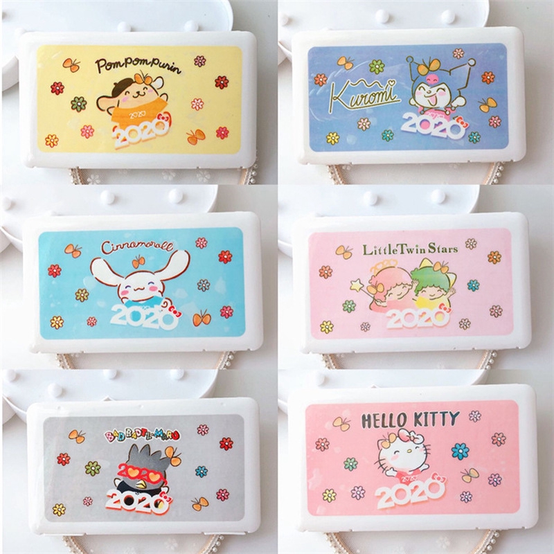 Roselife Cute Melody Kuromi Hello Kitty Kartun Kotak Penyimpanan Plastik Untuk Masker Anti Debu Organizer Case Wadah Untuk Pelajar Anak