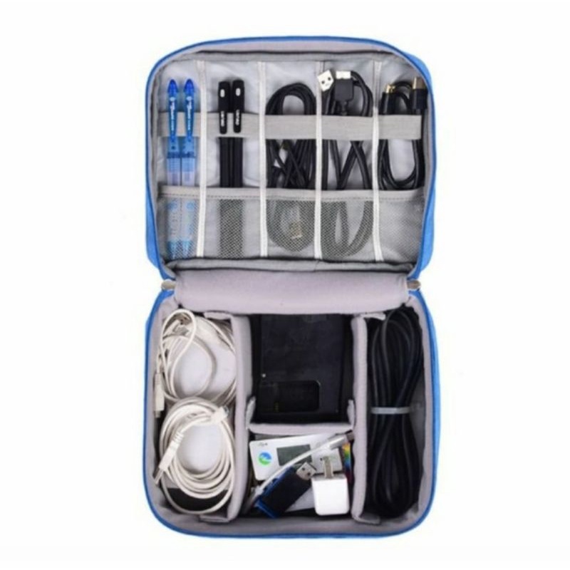 Korean Multifunction Large Gadget Pouch / Double size with Compartment/ Tas Gadget/Cable Komputer/Tas Charger