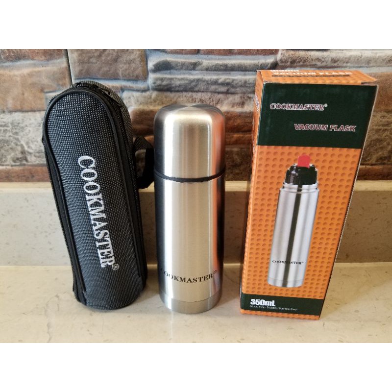Termos Stainless Steel 350ml Air Panas Dingin Termos Kapsul + Sarung Cookmaster