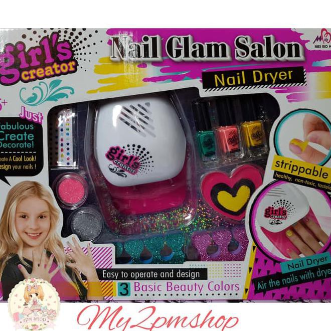 Hot Sale Mainan Salon Anak Kutek Kuku Pretend Play Nail Glam Salon Promo Shopee Indonesia