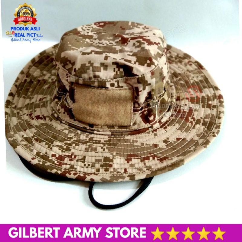 Topi Rimba Loreng BB bolak balik Digital Desert Pixel TACTICAL Velcro Perekat Hat bucket  lapangan Camo GIlbert Army Store