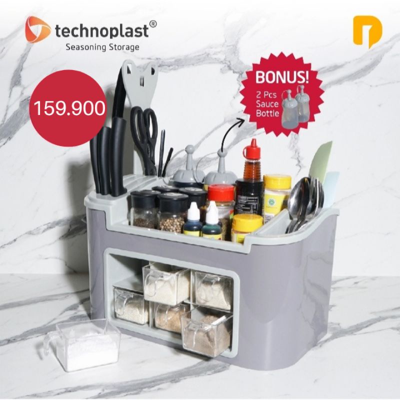 Technoplast Seasoning storage / Tempat Bumbu Free 2 Bottle