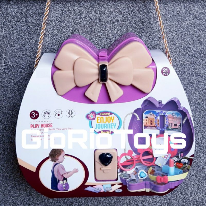 Mainan Anak Make Up Tas Koper Selempang Lucu - Funny Bag Enjoy Journey - Salon Salonan Anak