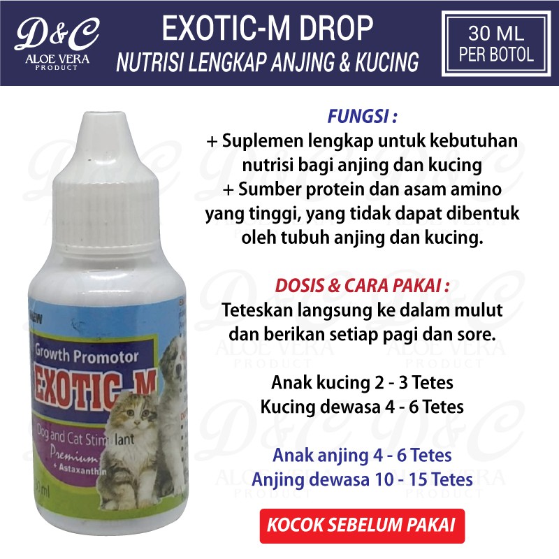 Exotic M Drop Multivitamin Mineral Suplemen Anjing Kucing Lengkap