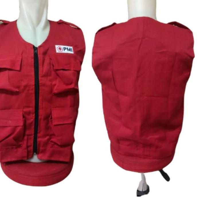 Rompi pmi wira warna merah#rompi pmr merah#rompi pmi wira#rompi pmi oblong#kemeja pmi
