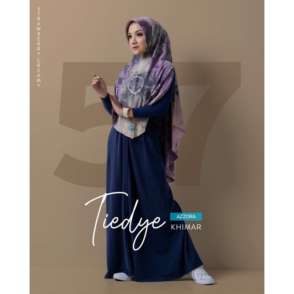 Hijab - New Jilbab Bergo Jersey Khimar Motif Tiedye Free Masker Simple 57 Original By Azzora