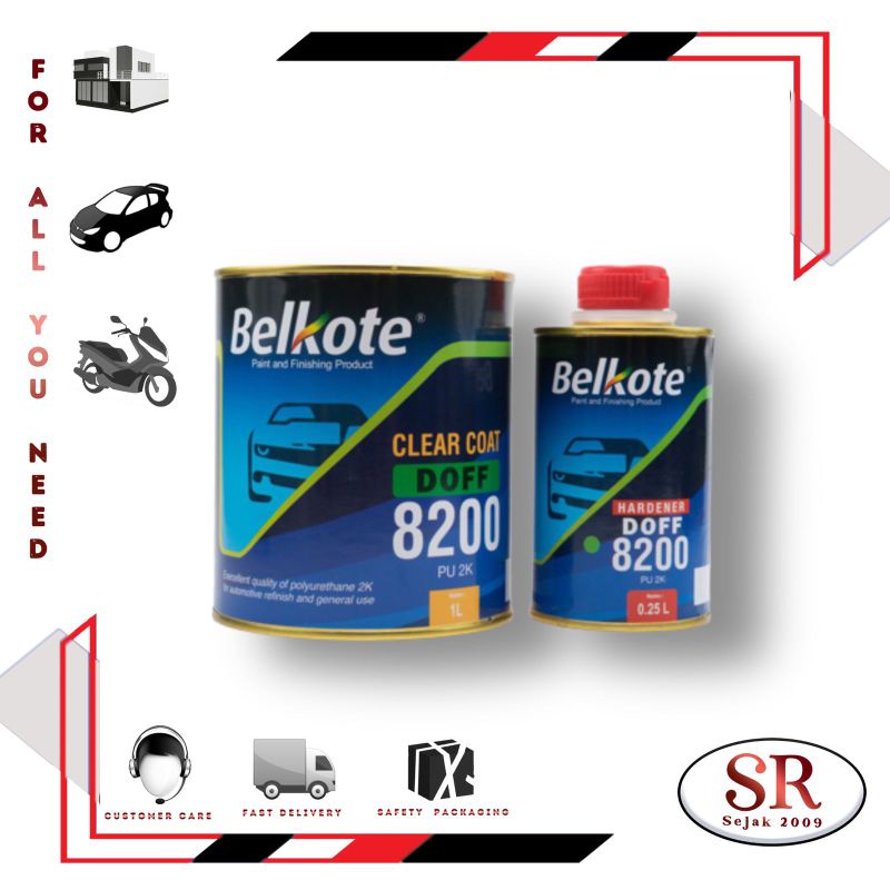 Pernis clear coat belkote 8200 clear doff 1kg
