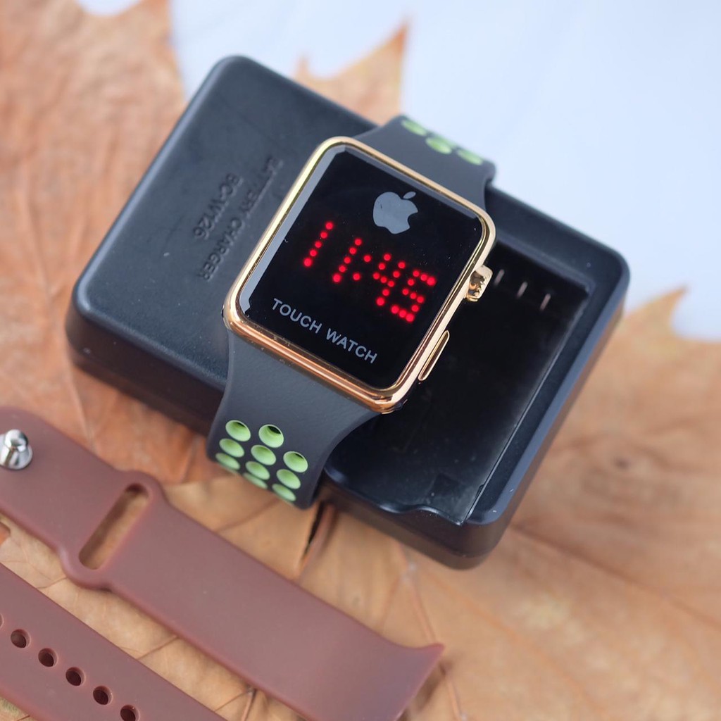 Jam Tangan Wanita Iphone Apple Digital Tali Karet