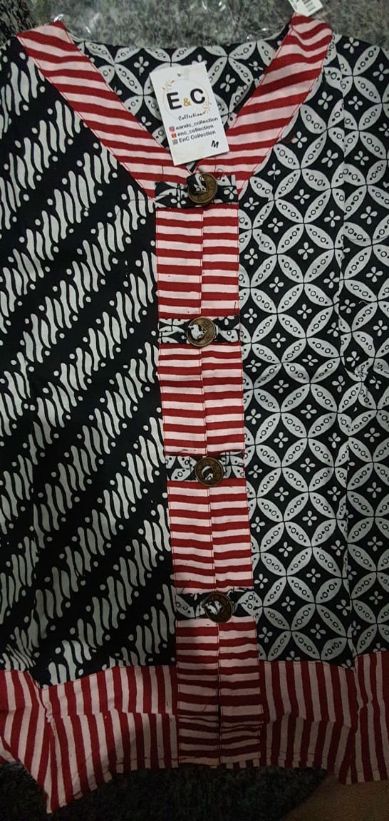 Blouse Batik Wanita Model Tiga Kombinasi - Atasan Batik Wanita - S M L Xl 2l 3l 4l 5l