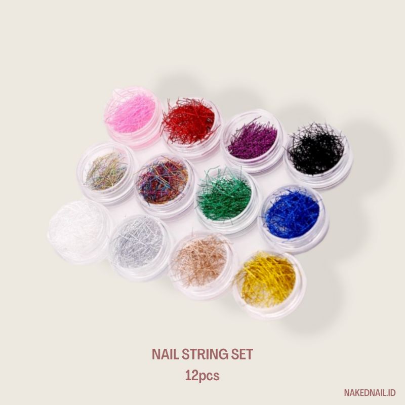 Nail string set hiasan kuku kawat kuku benang hiasan kuku nail string rhinestone nail art nailart