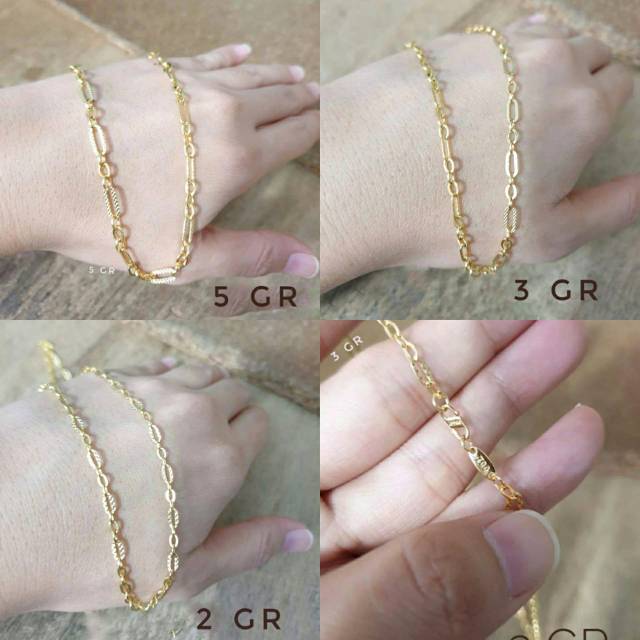 KALUNG EMAS ASLI RANTAI PYRAMID