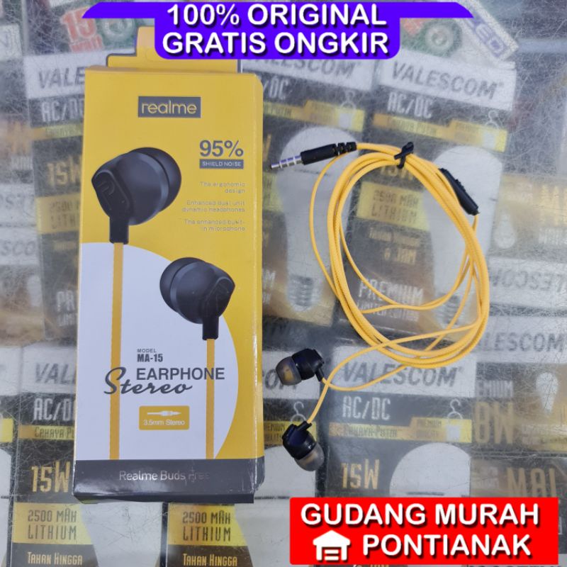 Headset REALME MA-15 / headset merk realme untuk semua merk hp