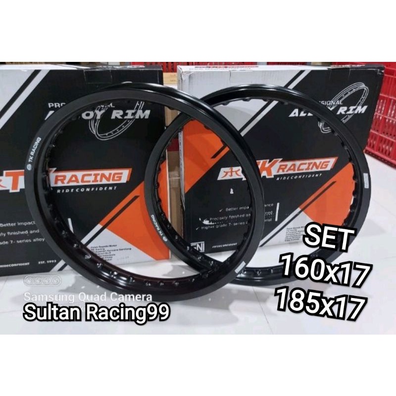 Velg TK Racing 160+185 Ring 17 Hitam Black 1 Set