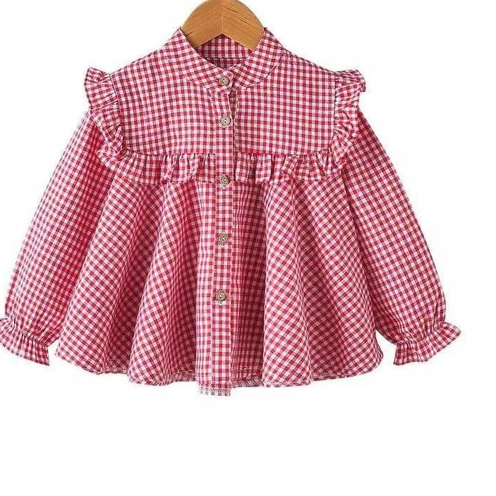 Baru - BLUS ANAK PEREMPUAN MODEL CANTIK2-12thnmotif kotak-kotak .,