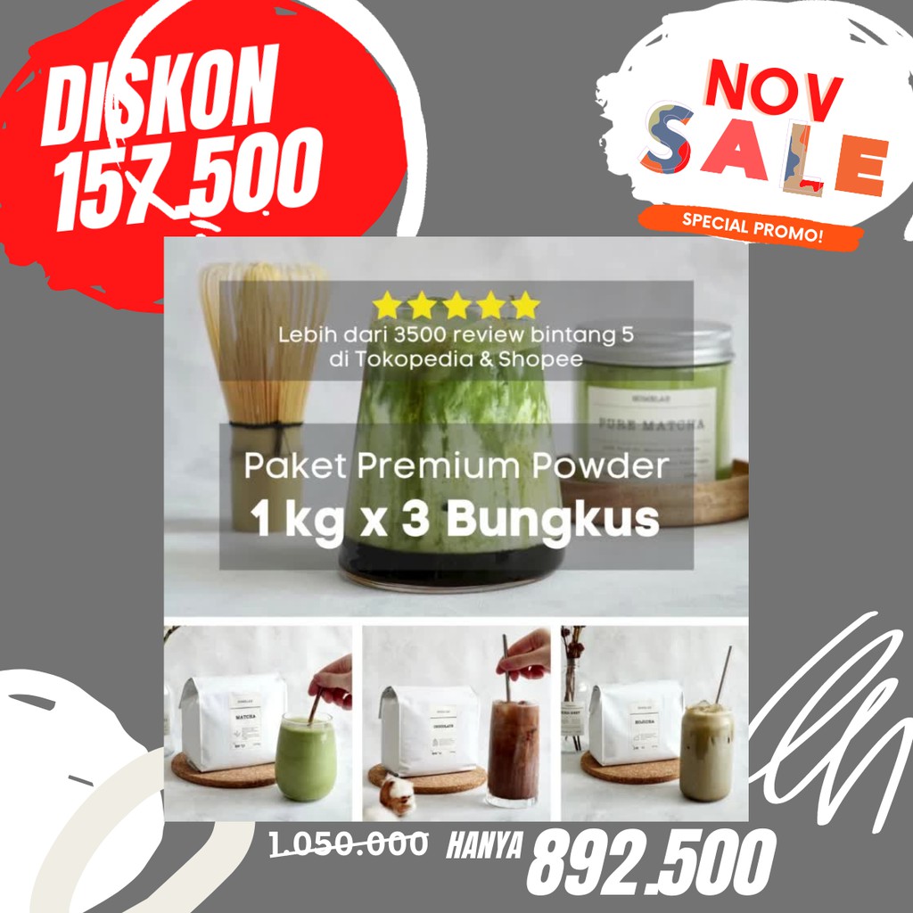 PROMO Paket 3 Bungkus Premium Powder Matcha..... 3