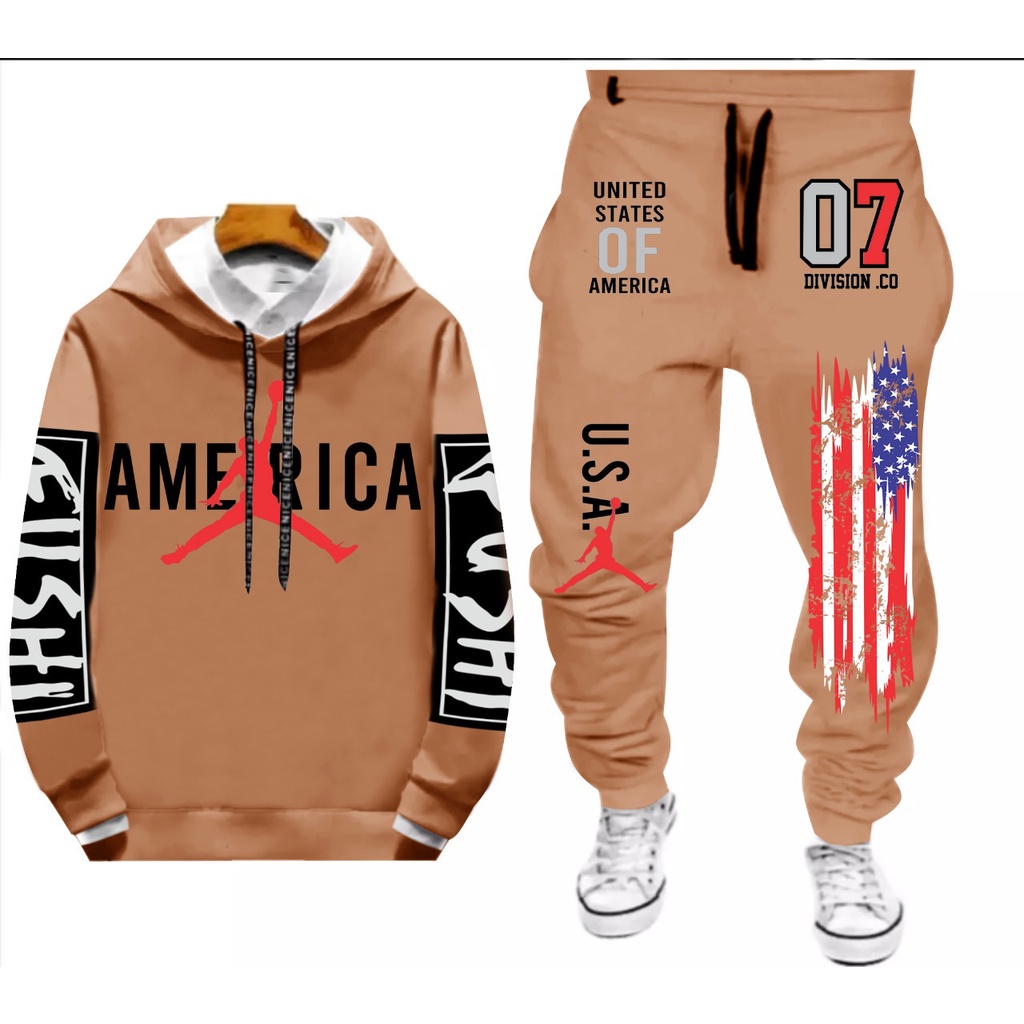 MUKZHOP - STELAN AMERICA / hoodie cowok / celana panjang pria