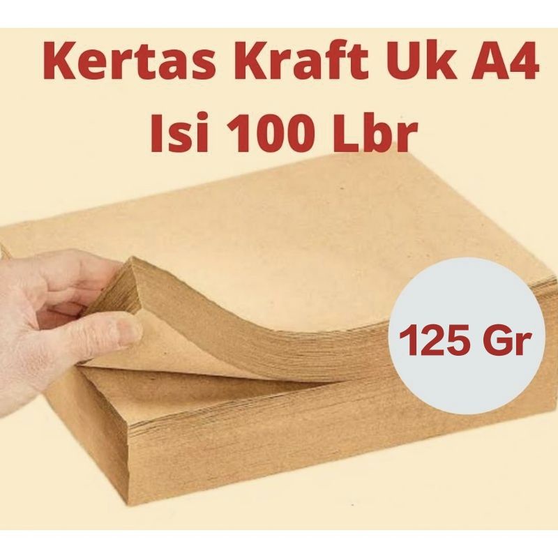 

( 100 Lembar ) Kertas Kraft Liner 125 Gsm / kertas Samson Uk A4 21 cm X 29.7 cm