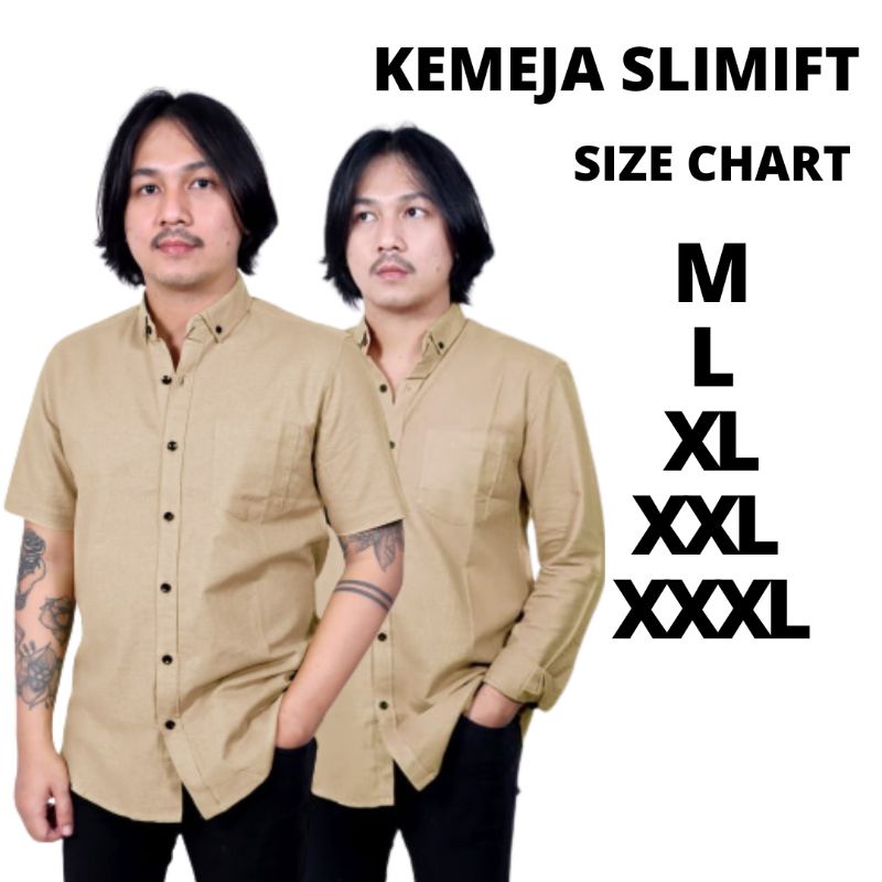 kemeja pria lengan panjang coklat susu cream hem cowok lengan pendek coklat muda cream coklat susu k