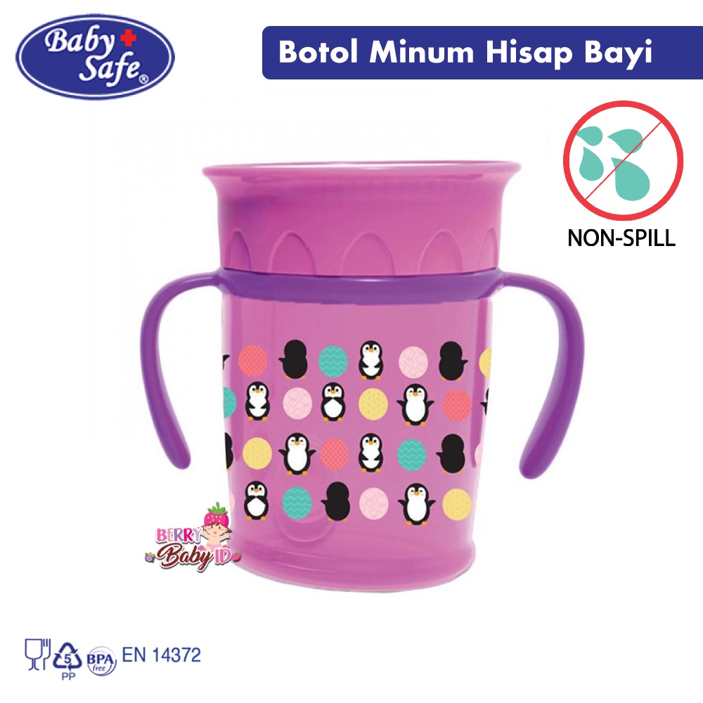 Baby Safe 360 Sipper Cup Gelas Bayi Anti Tumpah 6m+ 270 mL BBS036 Berry Mart