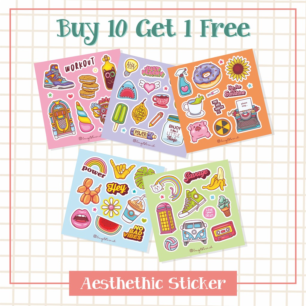 AESTHETIC STICKER STIKER ESTETIK STIKER TUMBLR STIKER HP LAPTOP PART 2 Shopee Indonesia