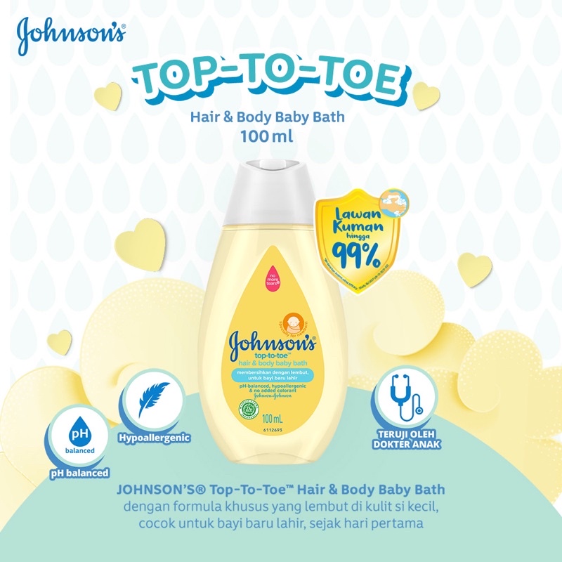 JOHNSON'S Top To Toe Wash (sabun) - 200ml &amp; 100ml / SABUN BAYI / SABUN DAN SHAMPO BAYI