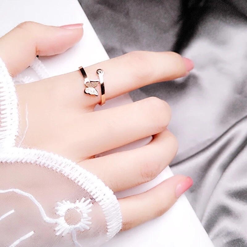 Cincin Titanium Kupu Kupu Anti Karat