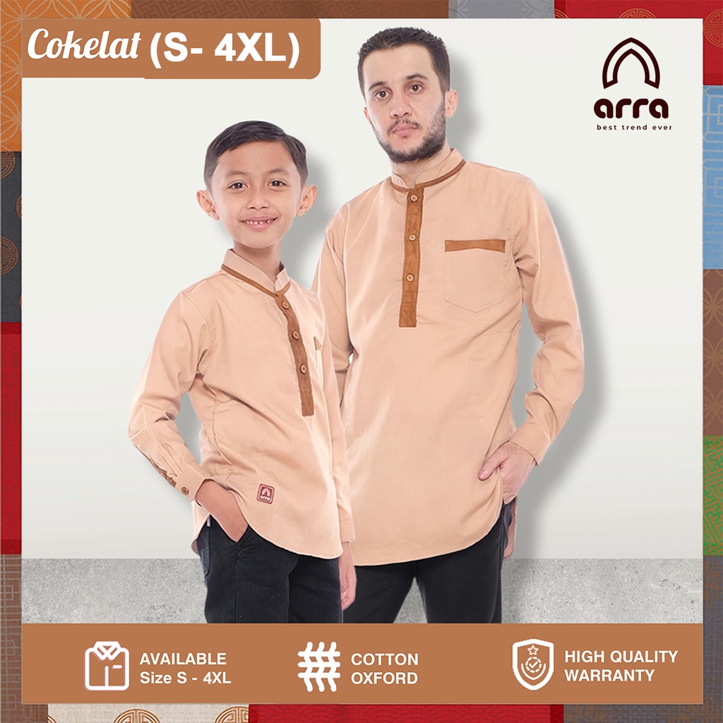 Baju Muslim Ayah dan Anak Couple Koko Kurta Pakistan Lengan Panjang Pria Dewasa Remaja Laki Ukuran B