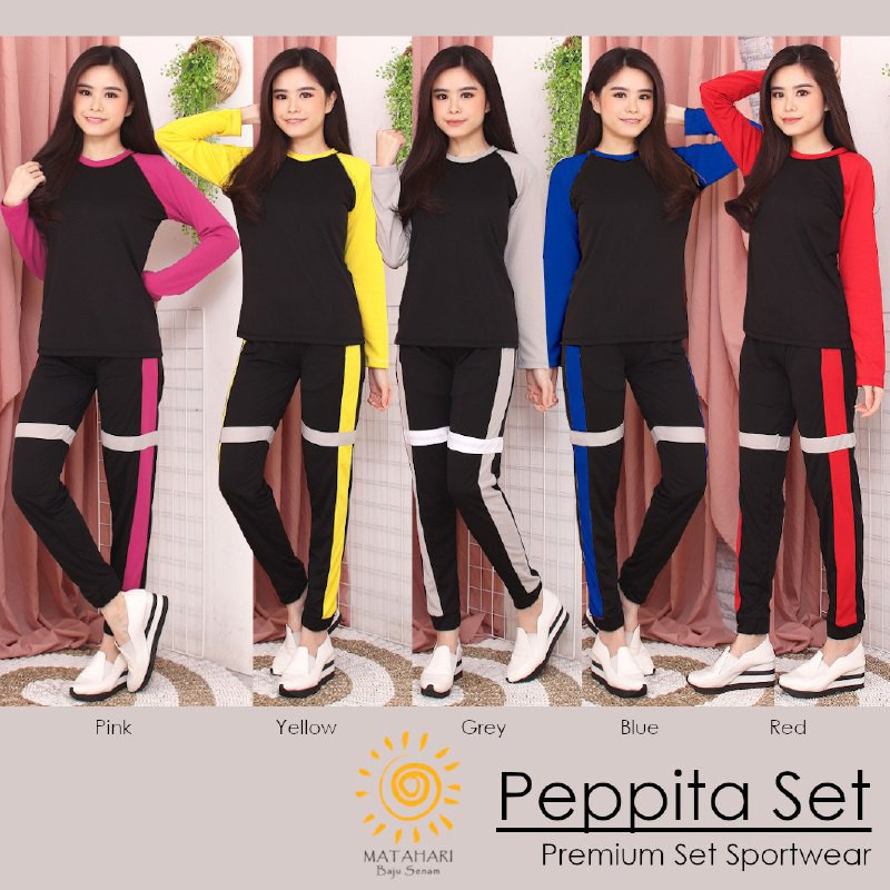 PEPITA SET  setelan baju  olahraga wanita baju  senam  aerobic 