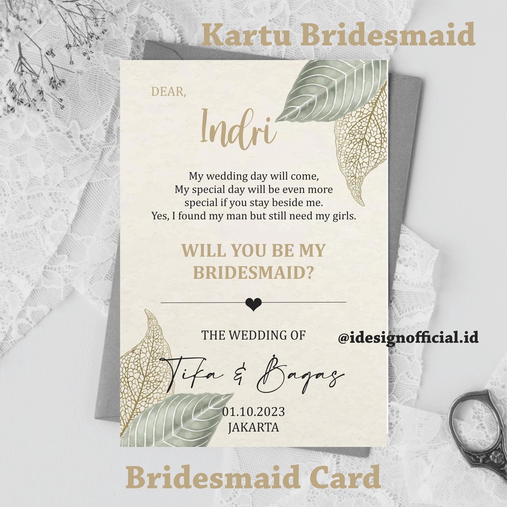Kartu Bridesmaid / Bridesmaid Card