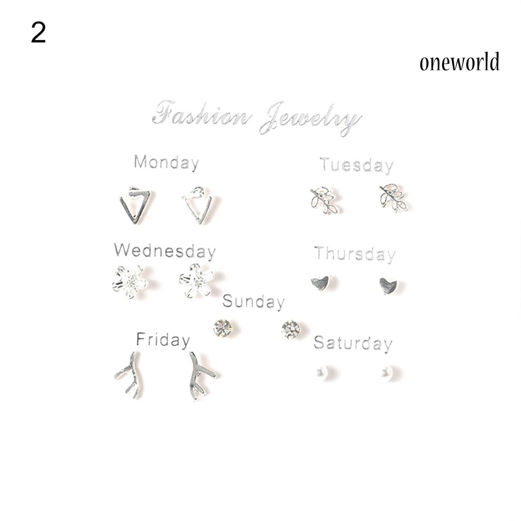 OW# Ear Stud Earring Week Theme Fashion Jewelry Cute Alloy Star Earring for Party