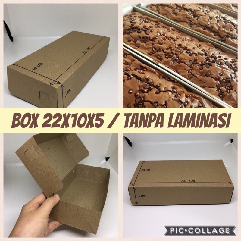 Box uk. 22x10x5cm Laminasi untuk Sate / Brownies / Kue Lapis / Pia / Mochi B 11